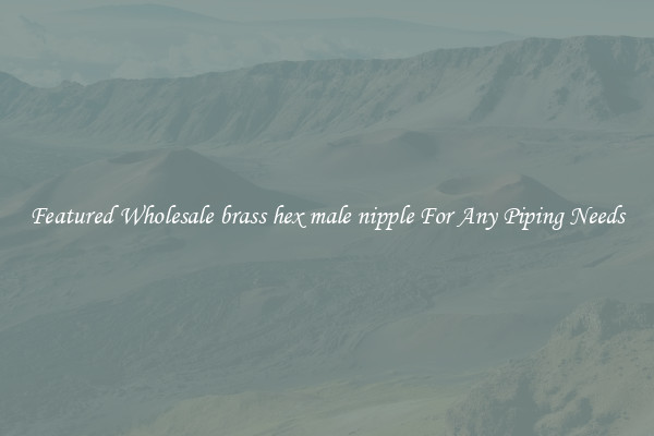 Featured Wholesale brass hex male nipple For Any Piping Needs