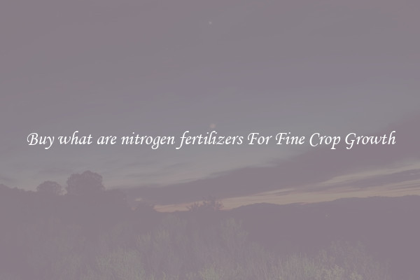 Buy what are nitrogen fertilizers For Fine Crop Growth