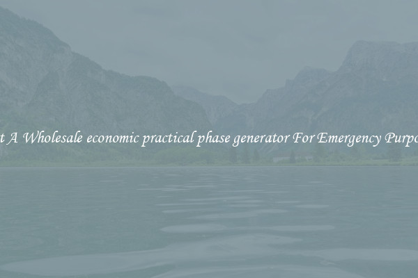 Get A Wholesale economic practical phase generator For Emergency Purposes