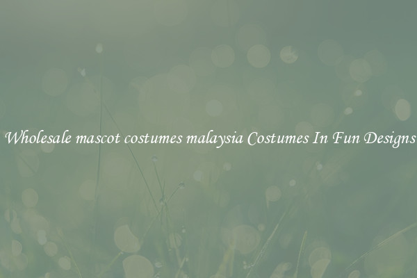 Wholesale mascot costumes malaysia Costumes In Fun Designs